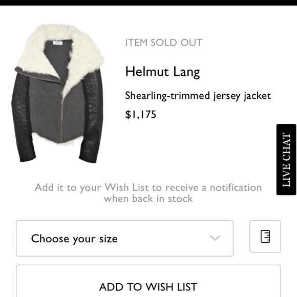 ❌🚫SOLD❌🚫Helmut Lang Shearling-trimmed jacket - Picture 8 of 8
